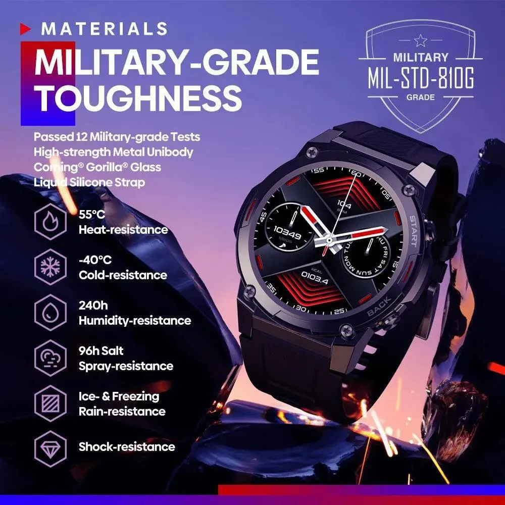 Zeblaze VIBE 7 PRO: Rugged Military Smartwatch with AMOLED Display and Voice Calling