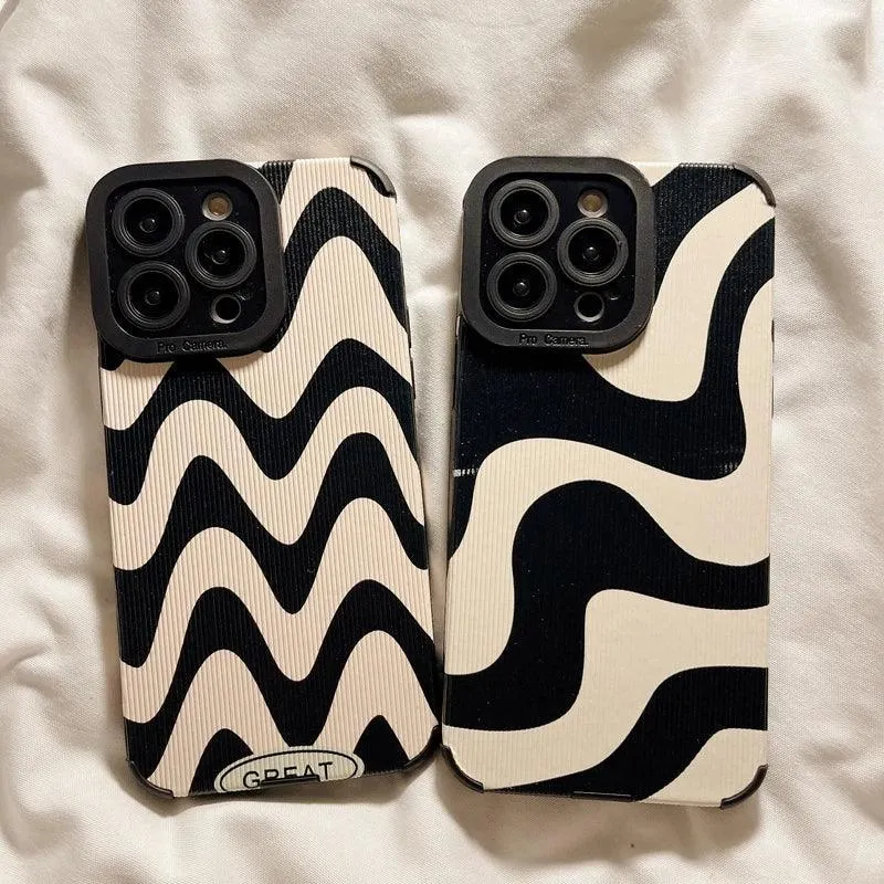 Zebra Stripe iPhone Case: Trendy Shockproof Cover for Various iPhone Models