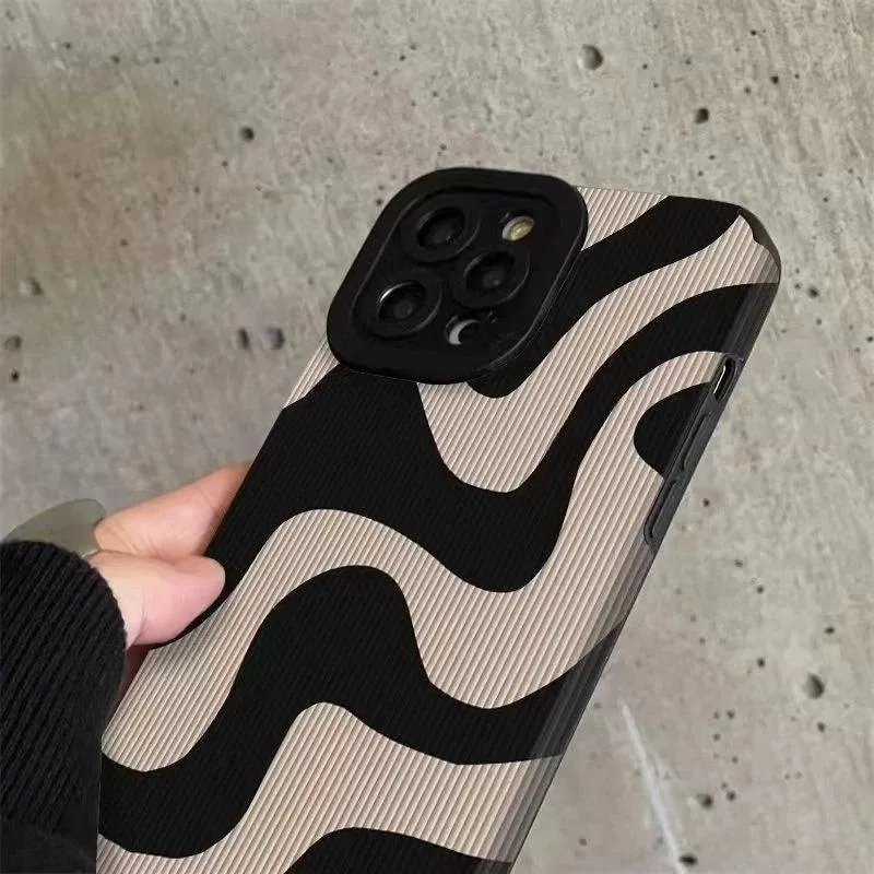 Zebra Stripe iPhone Case: Trendy Shockproof Cover for Various iPhone Models