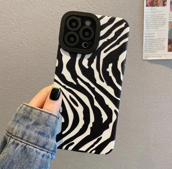 Zebra Stripe iPhone Case: Trendy Shockproof Cover for Various iPhone Models