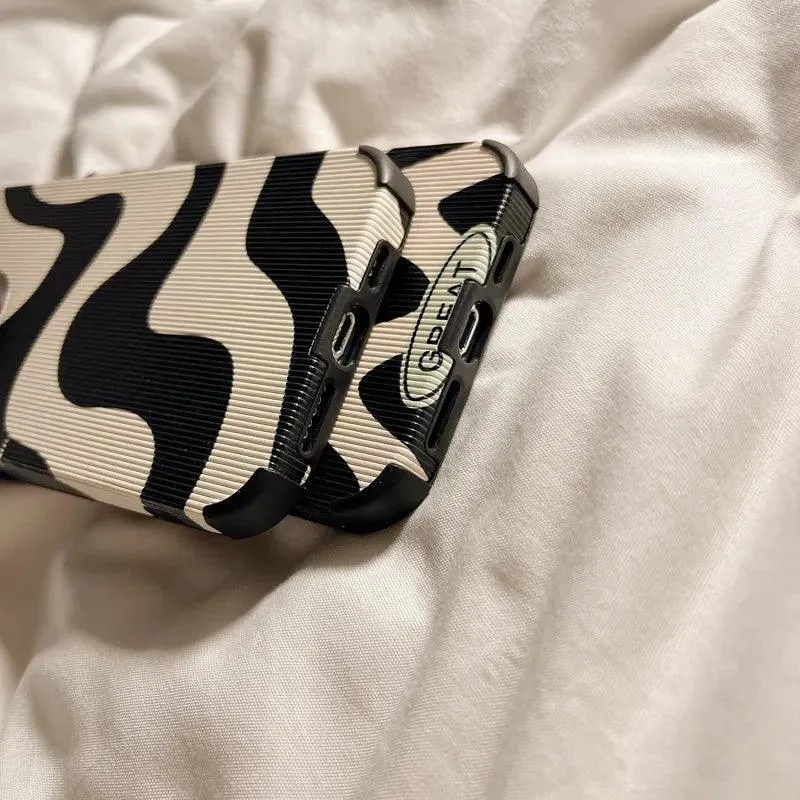 Zebra Stripe iPhone Case: Trendy Shockproof Cover for Various iPhone Models